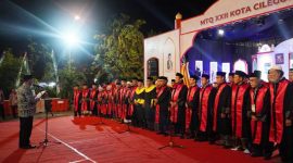 Wali Kota Cilegon Helldy Agustian, saat membuka Musabaqah Tilawatil Quran (MTQ) ke-XXII, di halaman Masjid Raudhotul Mukminin Taman Cilegon Indah, Kecamatan Jombang, Senin malam 5 Mei 2023. ISTIMEWA