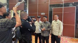 Wakil Walikota Tangerang H.Sachrudin saat menghadiri acara Pelantikan Pengurus Kota Persatuan Tenis Meja Seluruh Indonesia (PTMSI) Tangerang, masa bakti 2023 - 2027, Pada Senin, (5/6/2023). Yang Dilaksanakan Di Ballrom Pakons Prime Hotel Tangerang. ISTIMEWA 