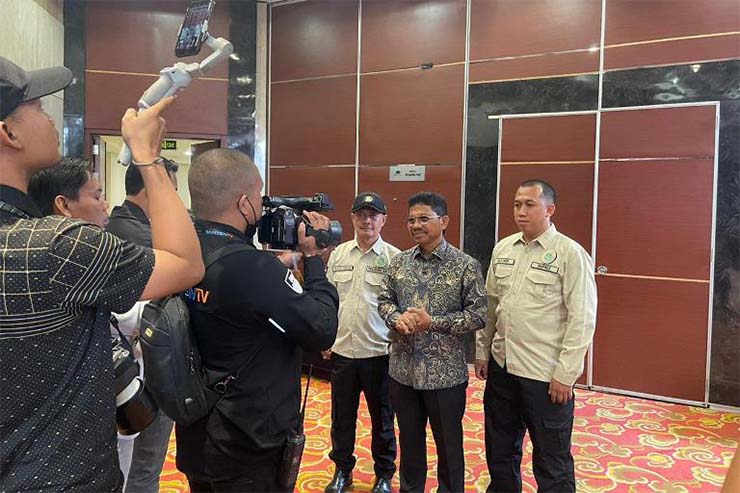 Wakil Walikota Tangerang H.Sachrudin saat menghadiri acara Pelantikan Pengurus Kota Persatuan Tenis Meja Seluruh Indonesia (PTMSI) Tangerang, masa bakti 2023 - 2027, Pada Senin, (5/6/2023). Yang Dilaksanakan Di Ballrom Pakons Prime Hotel Tangerang. ISTIMEWA 