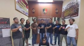 Satreskrim Polres Serang, saat berhasil mengamankan pelaku pencabulan terhadap anak. ISTIMEWA