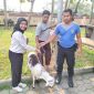 Manager Nunia Tamansari Hotel, Nadya Anathassya, saat lakukan penyerahan hewan qurban ke Polda Banten, Rabu (28/6/2023). ISTIMEWA 
