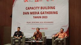 Materi saat Capacity Building dan Media Gathering Tahun 2023 - Dengan Tema: Bincang Jasa Keuangan (BIJAK). (Foto: Istimewa)