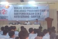 Dialog Kebangsaan, Deklarasi Prabowo-Gibran dan Pembekalan Gen Z Kota Serang - Banten. (Foto: Bantenesia)