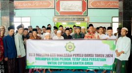 Doa Bersama dan Deklarasi Pemilu Damai 2024, para Kiyai dan Ustadz Saketi, Kabupaten Pandeglang. (Foto: Etot Parker - Bantenesia)