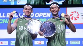 M Rian Ardianto/ Fajar Alvian, Sang Juara Ganda Putra All England 2024. (Foto: Official Instagram: @Badminton.INA)