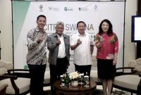 General Manager (GM) Marketing CSG Ario Danu; Senior Vice President (SVP) Non-Subsidized Mortgage Division BTN Mochamad Yut Penta; Komisaris Utama CSG, Petrus Padmardjo; dan Direktur Sales & Marketing CSG Felicia Simon. ISTIMEWA
