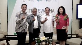 General Manager (GM) Marketing CSG Ario Danu; Senior Vice President (SVP) Non-Subsidized Mortgage Division BTN Mochamad Yut Penta; Komisaris Utama CSG, Petrus Padmardjo; dan Direktur Sales & Marketing CSG Felicia Simon. ISTIMEWA