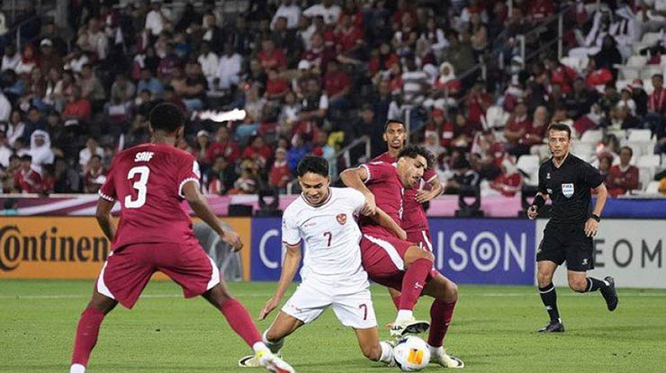 Timnas Indonesia U-23 saat dikalahkan Timnas U-23 Qatar dalam Piala Asia-U23 2024. (Foto: NET)