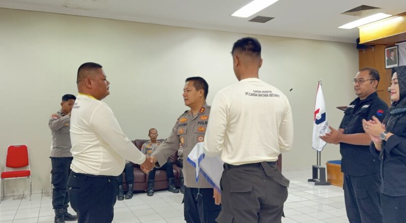 Pelaksanaan Pelatihan & Pendidikan Satpam Kualifikasi Gada Madya 110 JP, oleh BUJP Cakra Batara Security yang Bekerja Sama dengan Ditbinmas Polda Banten. (Foto: PT CBS)