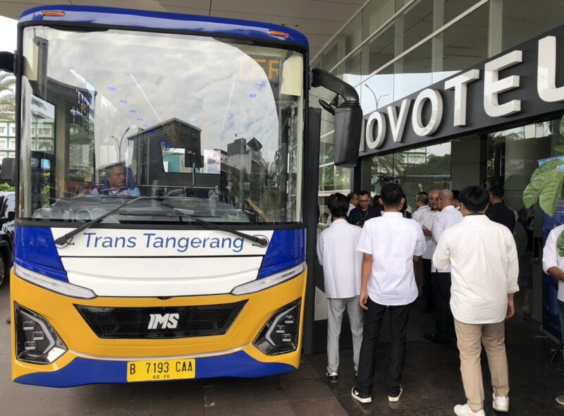 Launching QRIS Tap Transportasi Publik, Bus Tayo Kota Tangerang. (Foto: Bantenesia)