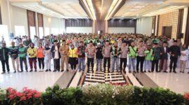 Silaturahmi Kamtibmas dan Doa Bersama dengan Mitra Ojek Online (Ojol) se-Provinsi Banten. (Foto: Bidhumas Polda Banten)