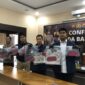 Konferensi Pers Kasus Pembunuhan Berencana sekaligus Pencurian dengan Kekerasan terhadap Seorang Driver Online. (Foto: Bantenesia)
