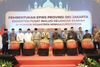 Peresmian Pembentukan Ekosistem Pusat Inklusi Keuangan Syariah (EPIKS) di Pondok Pesantren Minhaajurrosyidiin, Jakarta Timur. (Foto: Istimewa)