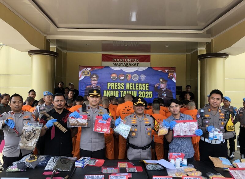 Polres Serang Ungkap Kasus Kriminal sepanjang 2025. (Foto: Bantenesia)
