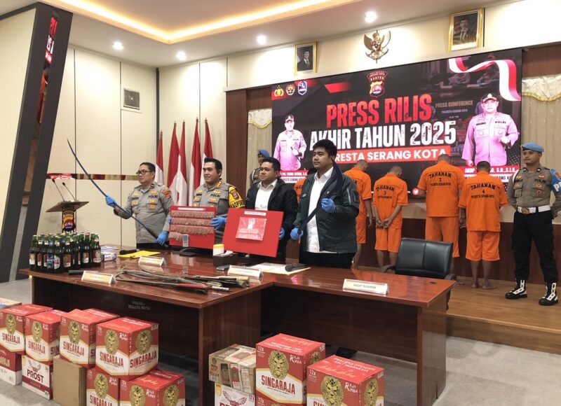 Ungkap Kasus sepanjang 2025, Polresta Serang Kota. (Foto: Bantenesia)