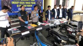 Konferensi Pers Ungkap Kasus Tindak Pidana di Wilayah Hukum Polres Serang. (Foto: Bantenesia)