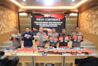 Kapolda Banten Irjen Pol. Hengki memimpin langsung Konferensi Pers, Ungkap Kasus Peredaran Narkotika jenis Sabu sebanyak 71 Kilogram. (Foto: Istimewa)