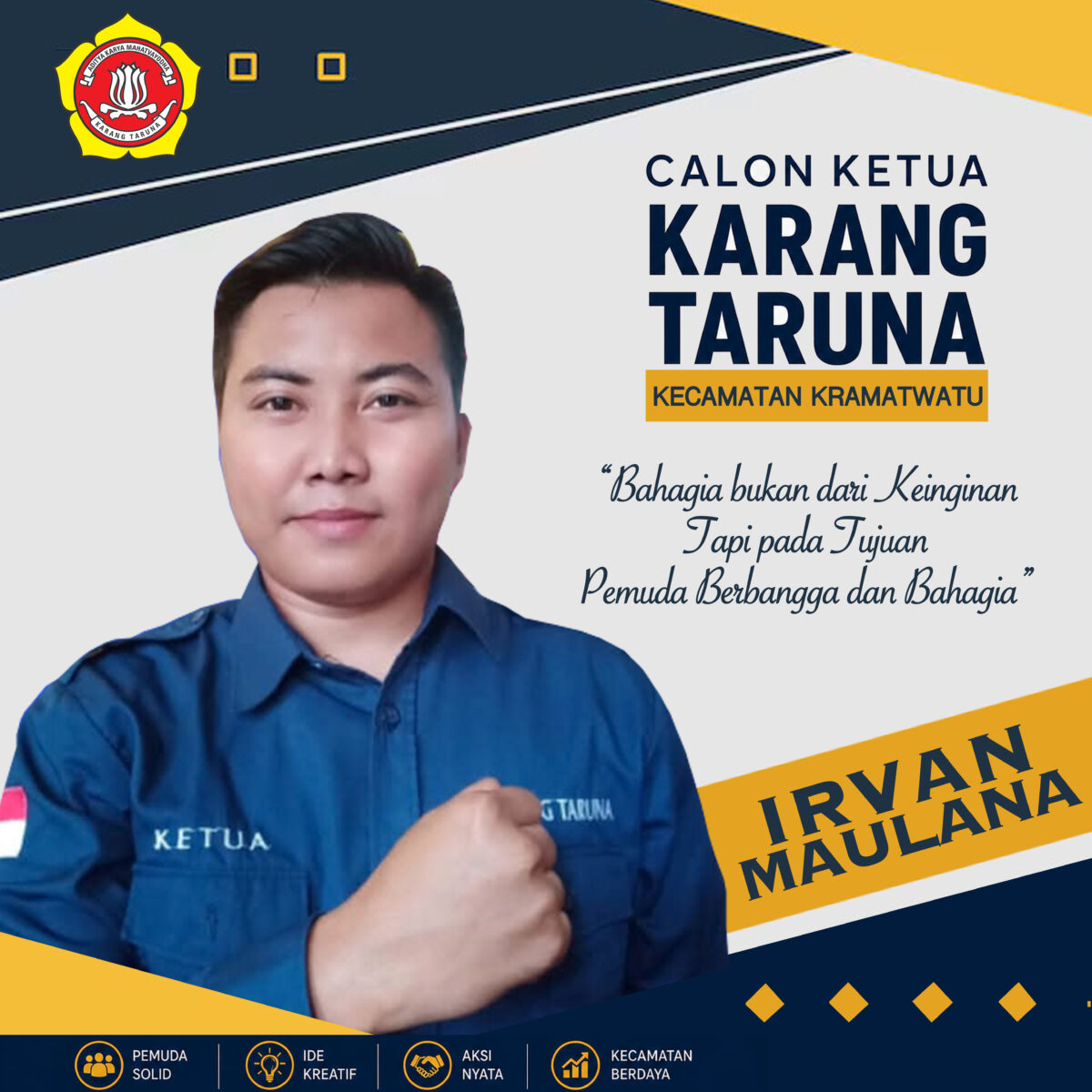 Calon Ketua Karang Taruna Kecamatan Kramatwatu, Irvan Maulana. (Foto: Istimewa)