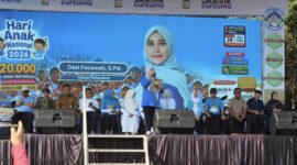Ketua Pelaksana HAN 2026 Kabupaten Serang, Desi Ferawati, saat memberikan Sambutan. (Foto: Bantenesia)