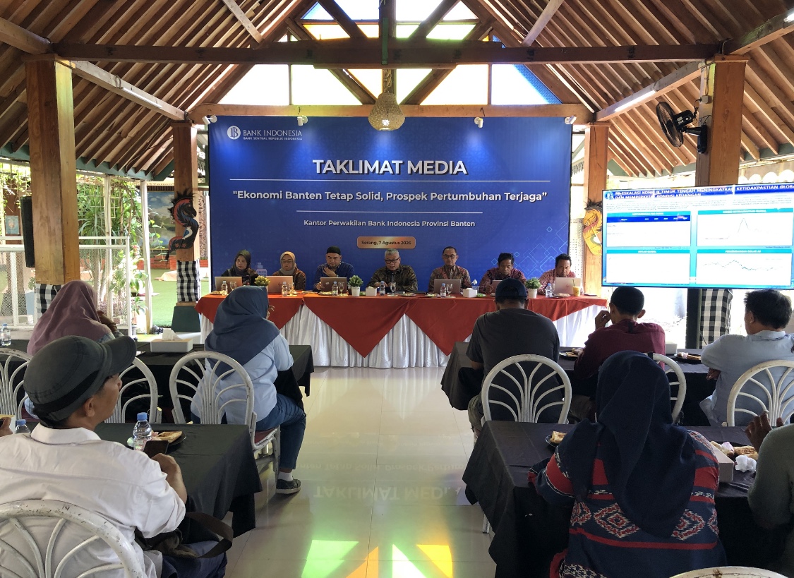Taklimat Media Agustus TW II 2026, KPw BI Provinsi Banten. (Foto: Bantenesia)